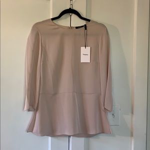 Theory silk blush blouse
